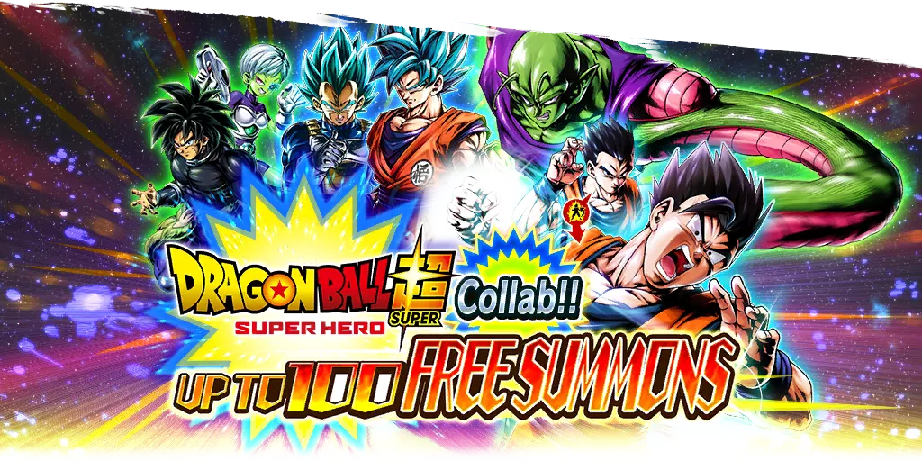 Dragon Ball Super: SUPER HERO Collab!! Up To 100 Free Summons