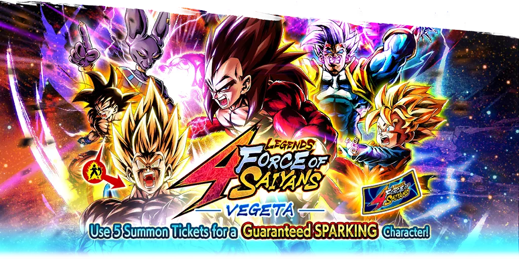 Legends Force of Saiyans - Vegeta - SPARKING Rarity Guaranteed Ticket Summon