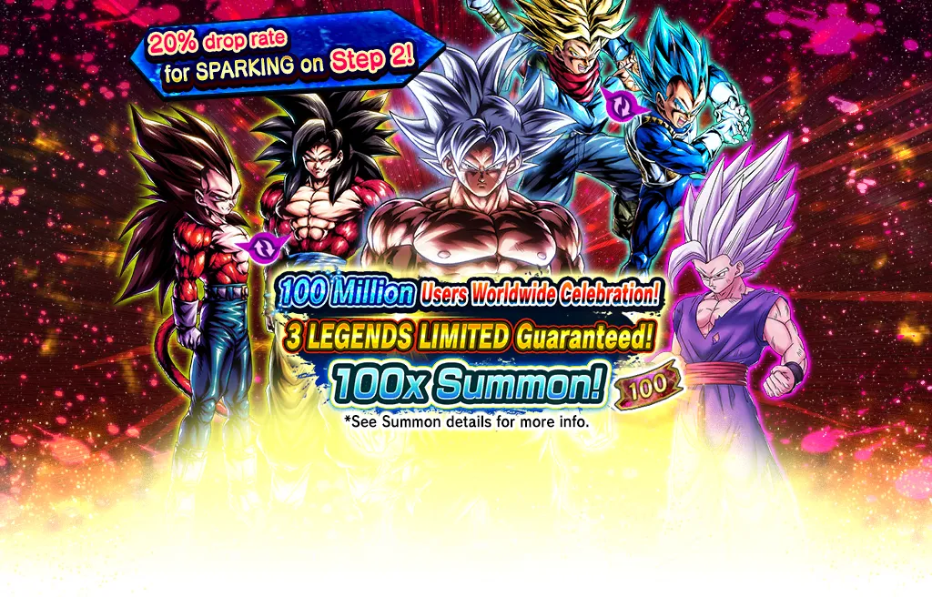 100 Million Users Worldwide Celebration! 3 LEGENDS LIMITED Guaranteed 100x Summon