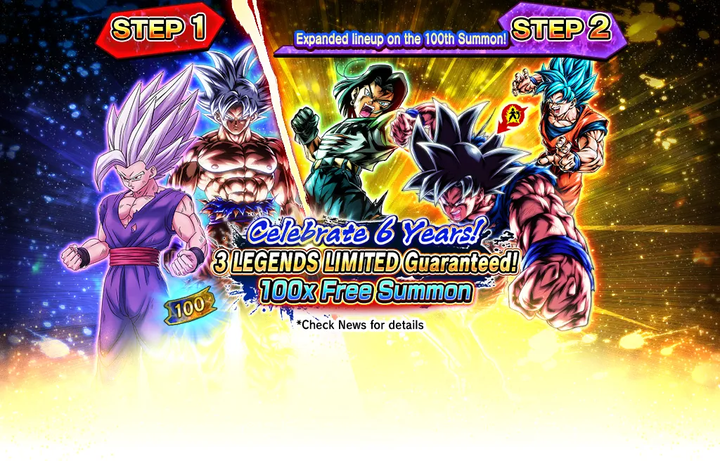 Celebrate 6 Years! 3 LEGENDS LIMITED Guaranteed! 100x Free Summon