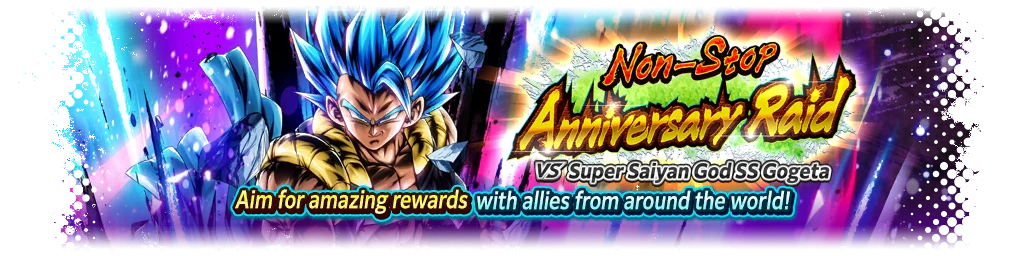 Non-Stop Anniversary Raid VS Super Saiyan God SS Gogeta